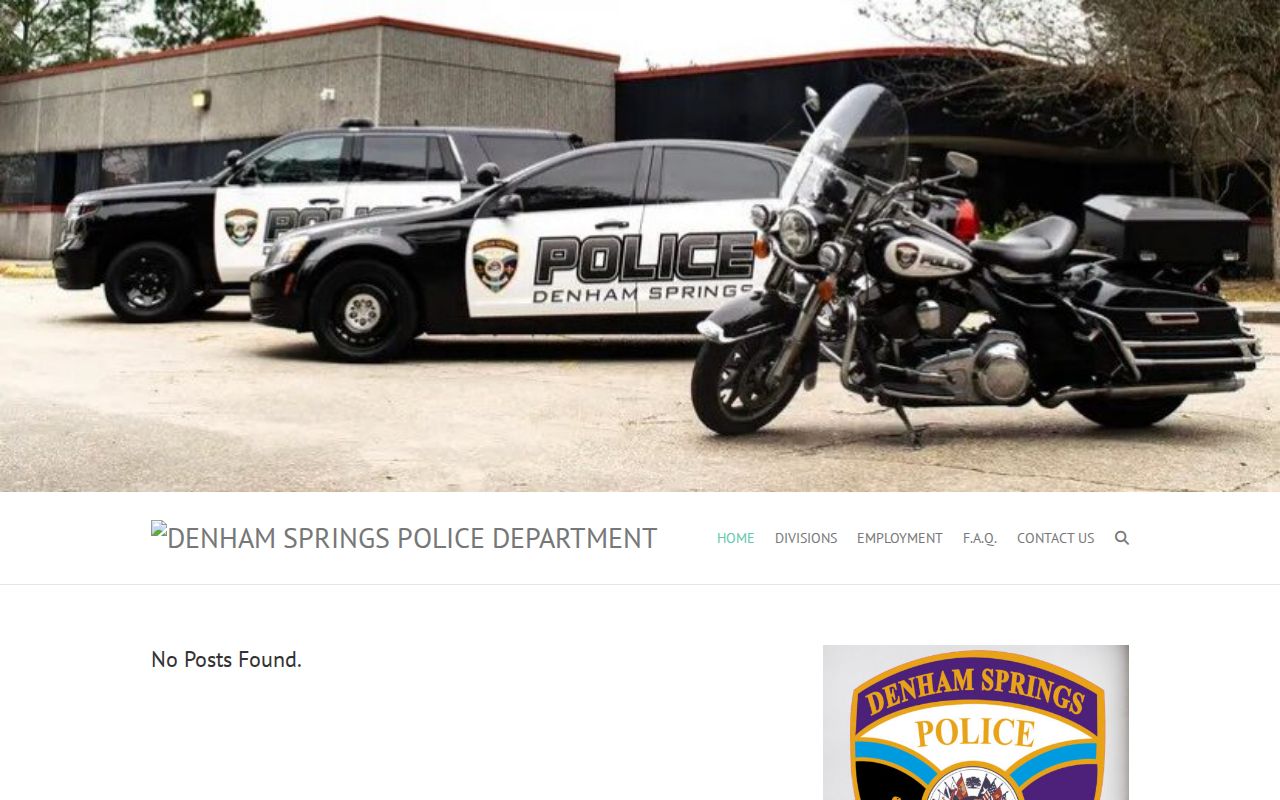 Official Denham Springs Police Department website